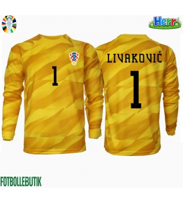 Kroatien Dominik Livakovic #1 Målvakt Hemmatröja EM 2024 Långärmad